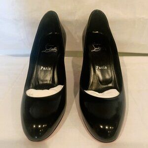 Christian Louboutin, Black Calfskin, Size 7.5 (37.5)